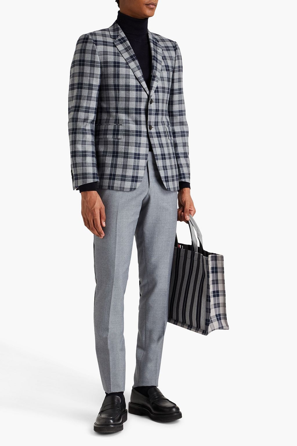 THOM BROWNE Blazer aus Woll-Tweed mit Karomuster