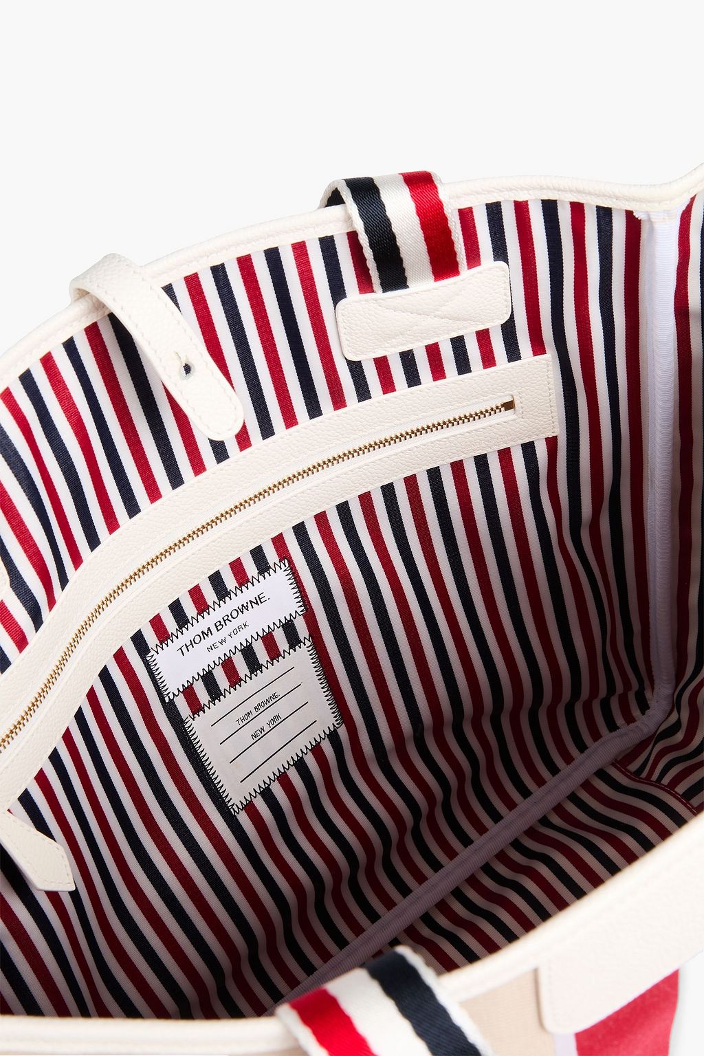 THOM BROWNE Striped canvas tote