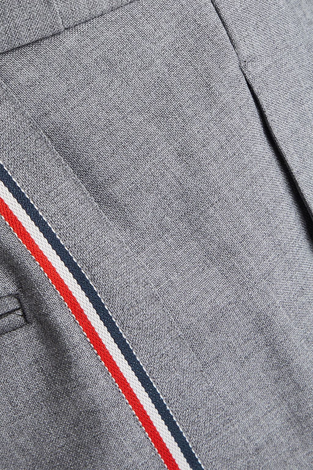 THOM BROWNE بنطال من مزيج الصوف بتصميم ضيق مخطط
