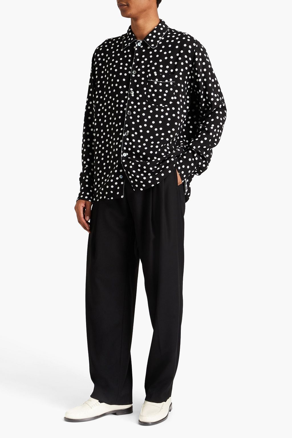 DOLCE&GABBANA Hemd aus Crêpe mit Polka-Dots