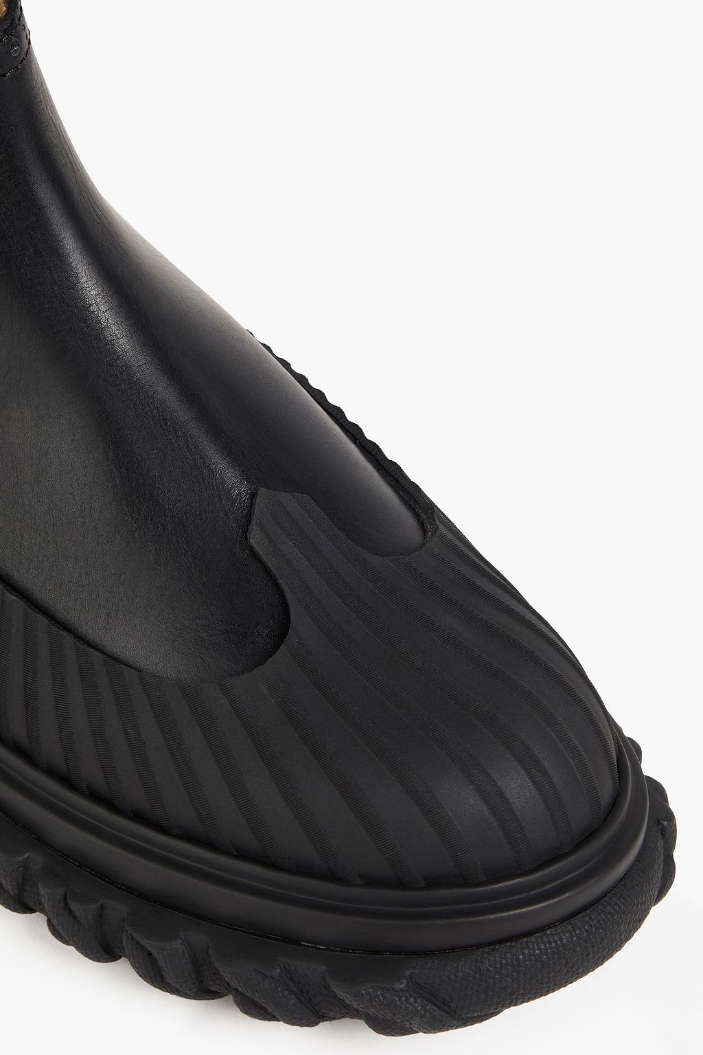 THOM BROWNE Rubber-trimmed leather Chelsea boots