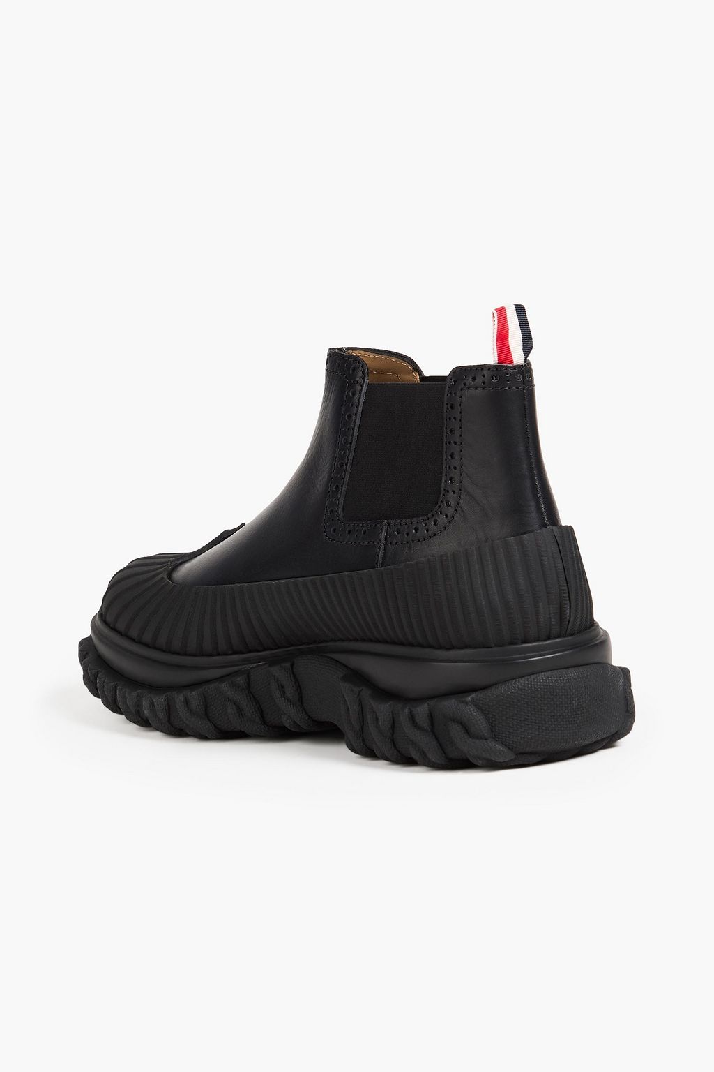 THOM BROWNE Rubber-trimmed leather Chelsea boots