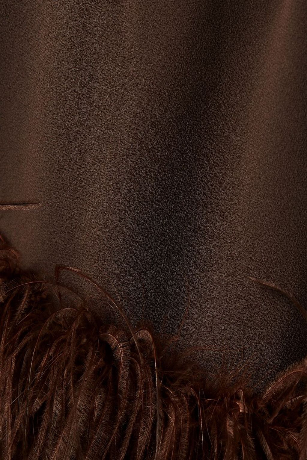 16ARLINGTON Strapless feather-embellished crepe mini dress