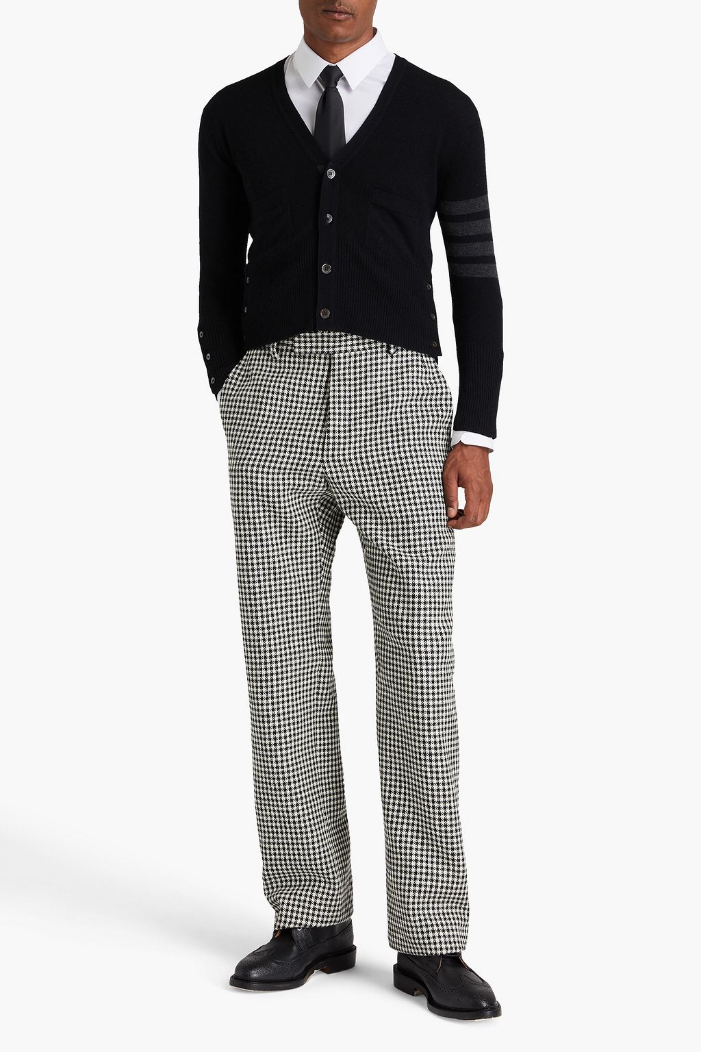 THOM BROWNE Hose aus Wolle mit Hahnentrittmuster