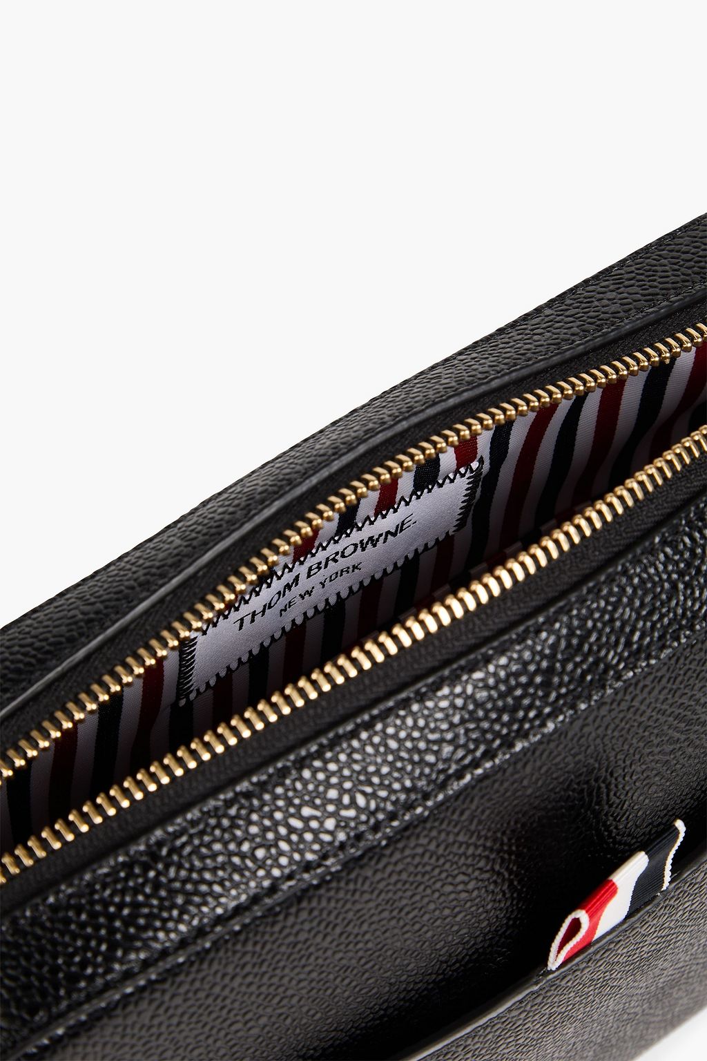 THOM BROWNE Textured-leather pouch