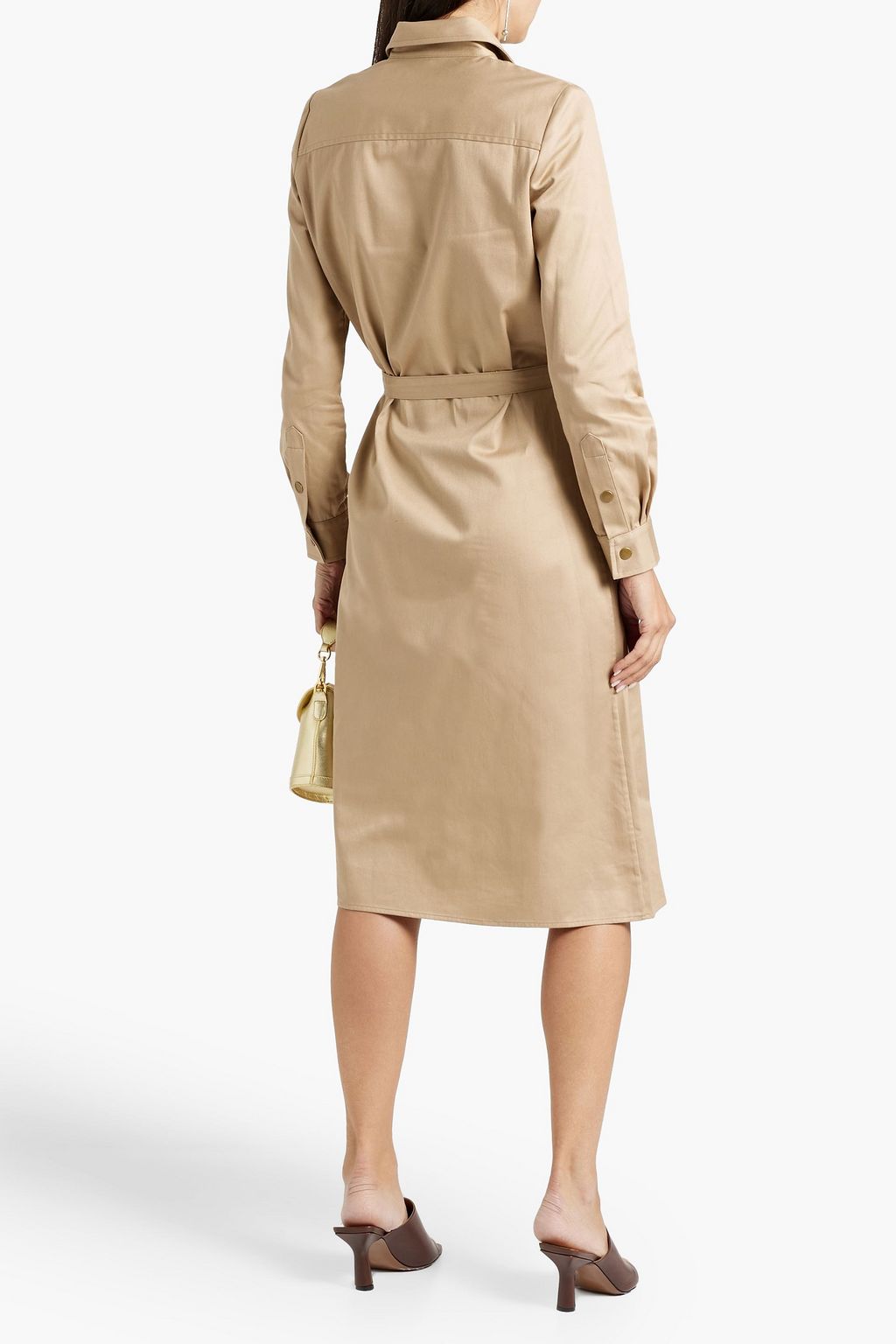 NILI LOTAN Agatha cotton-twill midi shirt dress