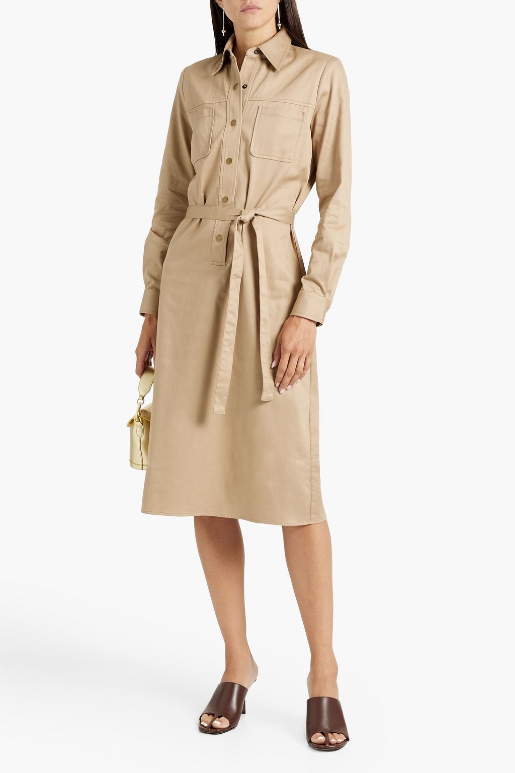 NILI LOTAN Agatha cotton-twill midi shirt dress