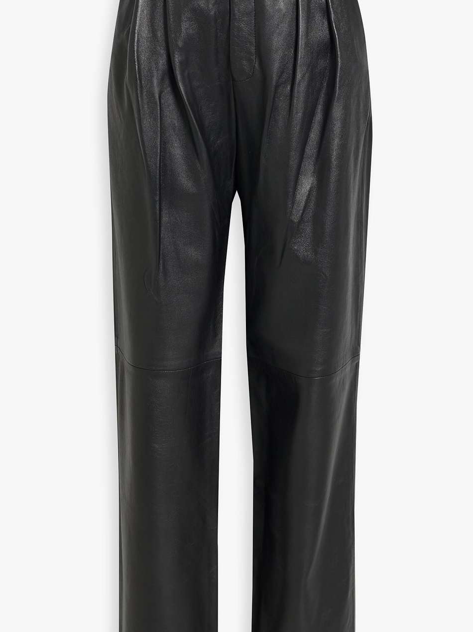 etienne leather straight-leg pants