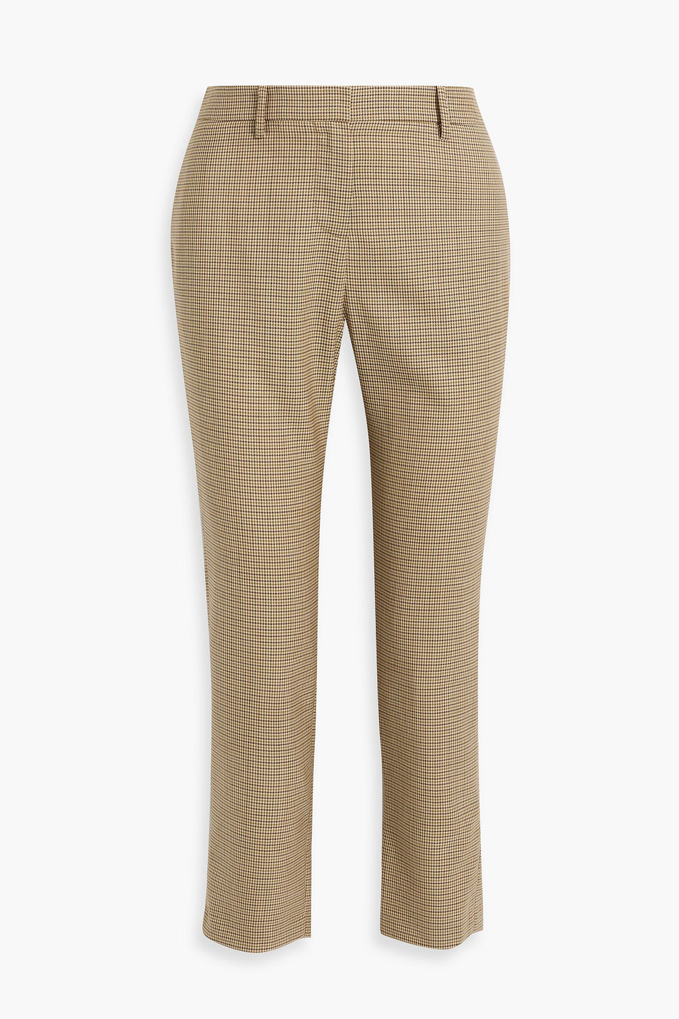 Nili Lotan Tel Aviv Houndstooth Wool Slim-leg Pants In Brown