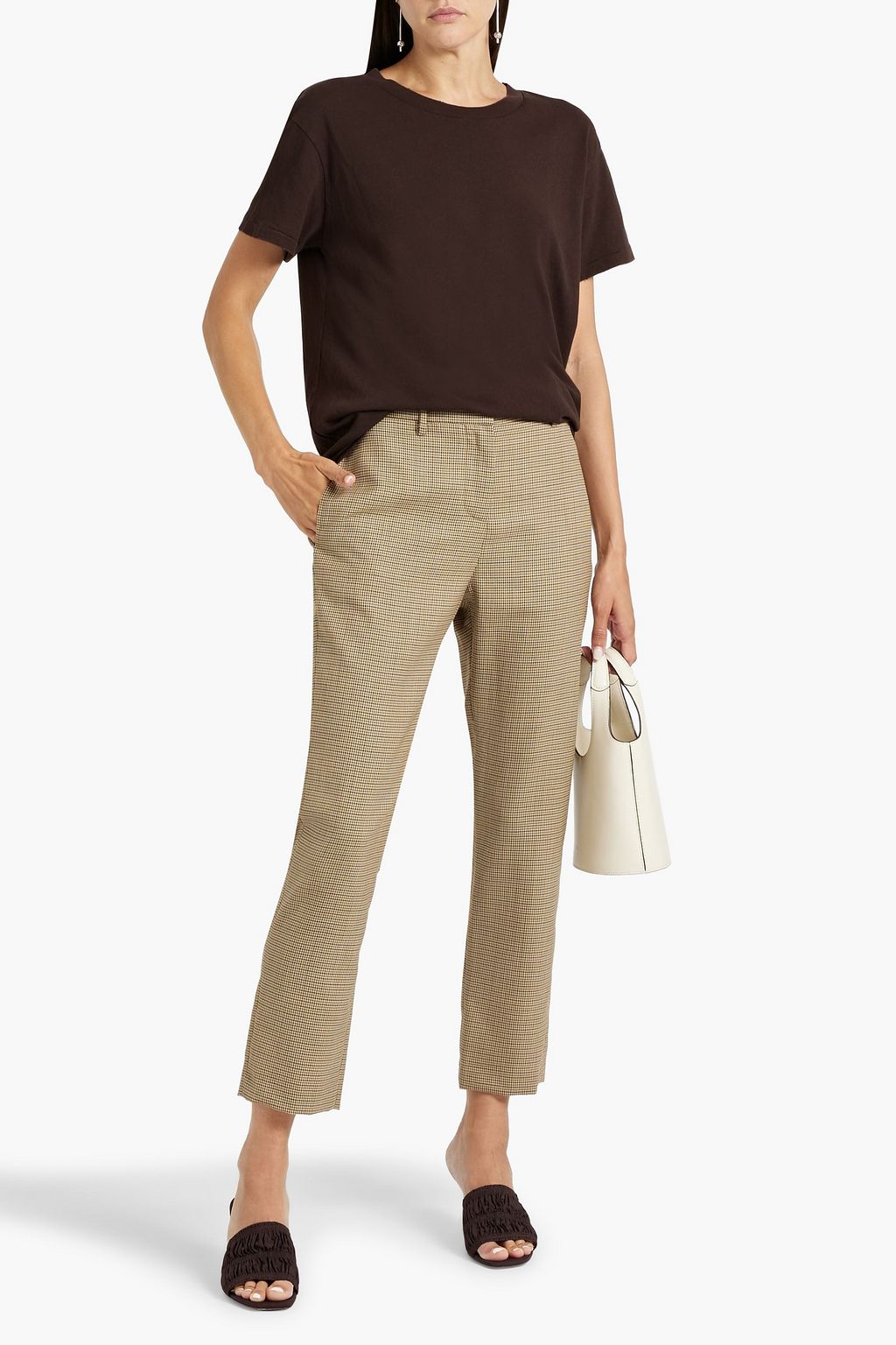 NILI LOTAN Tel Aviv houndstooth wool slim-leg pants