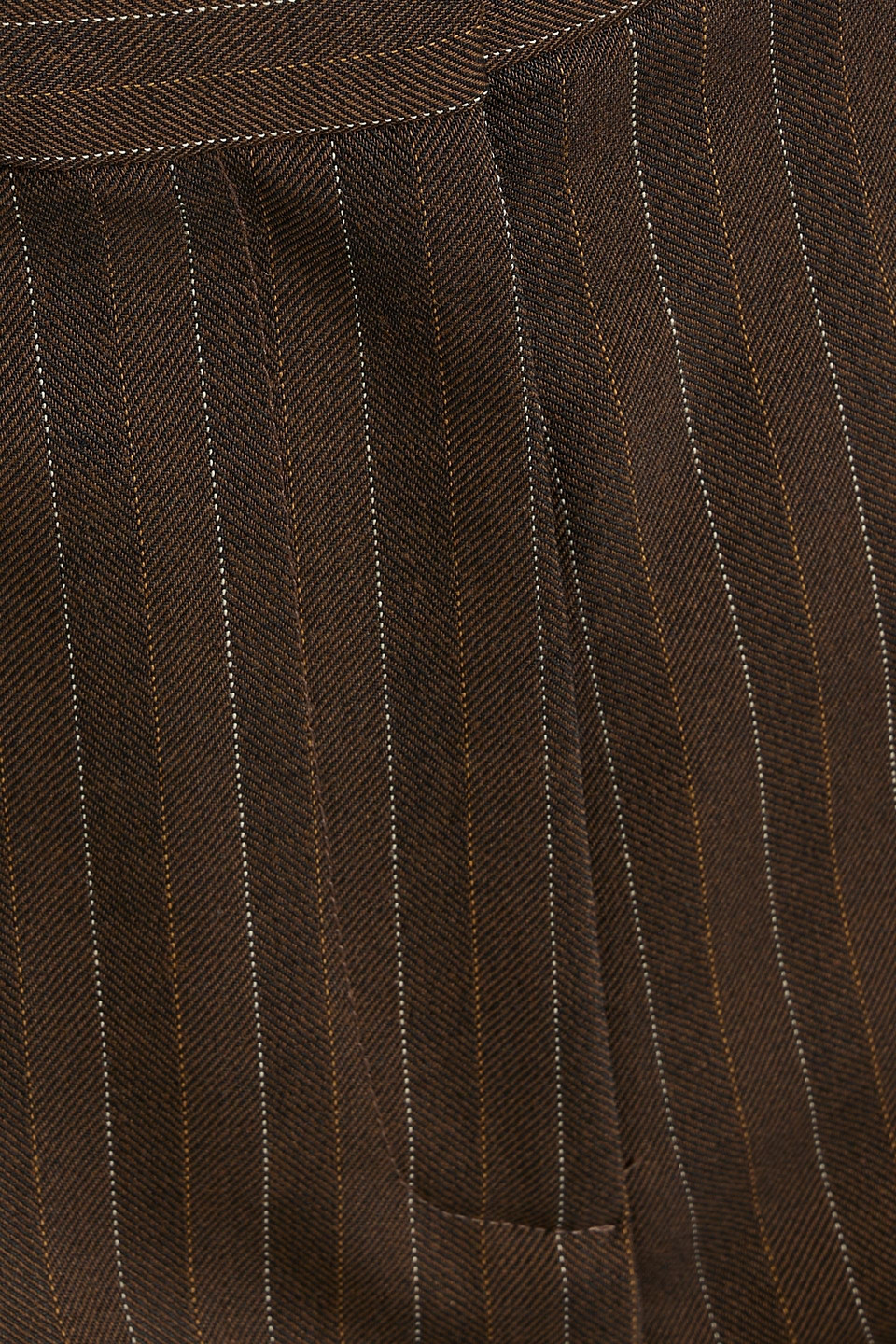 Nili Lotan Arielle Pinstriped Wool-blend Twill Flared Pants In Chocolate