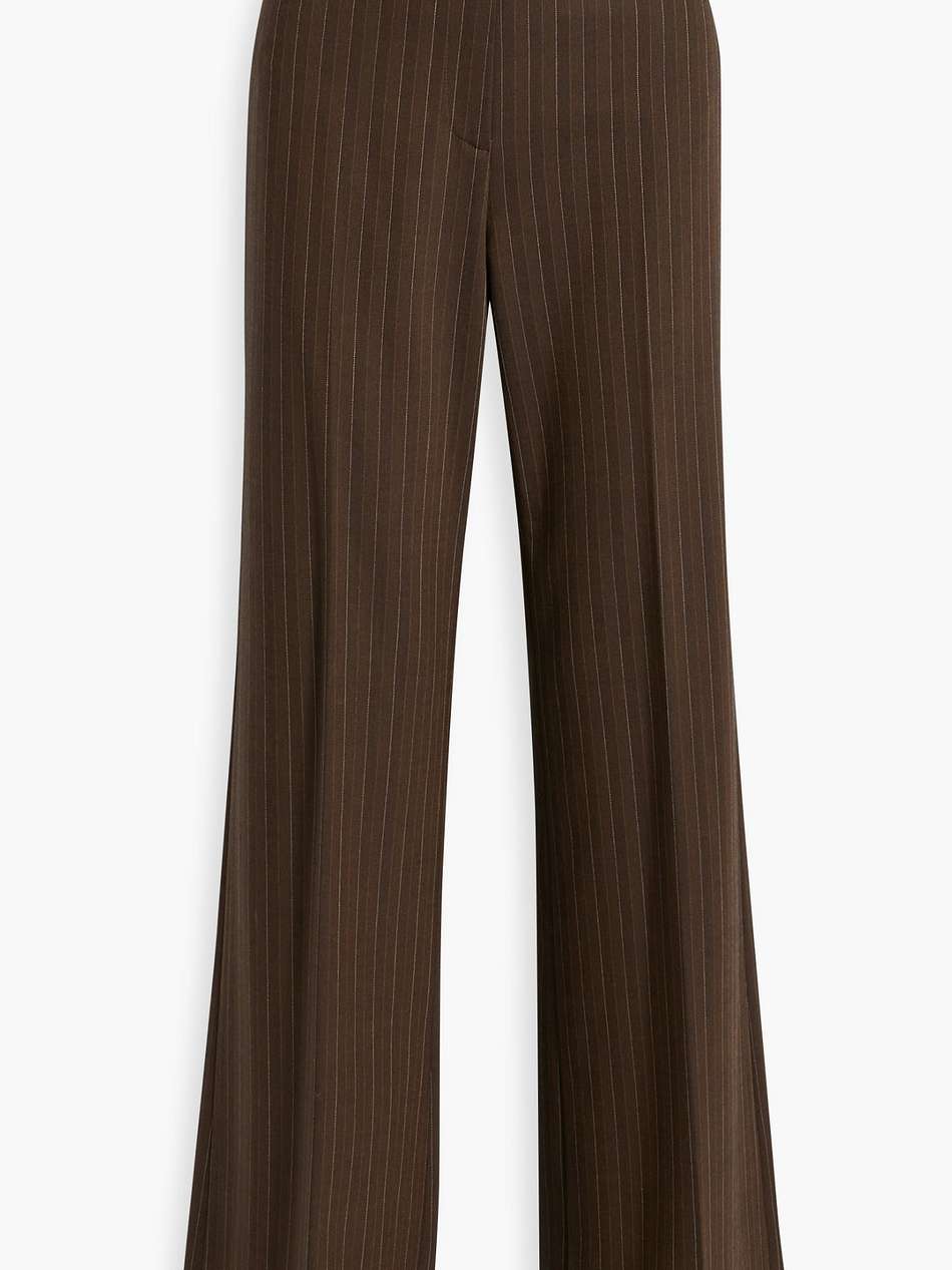 arielle pinstriped wool-blend twill flared pants