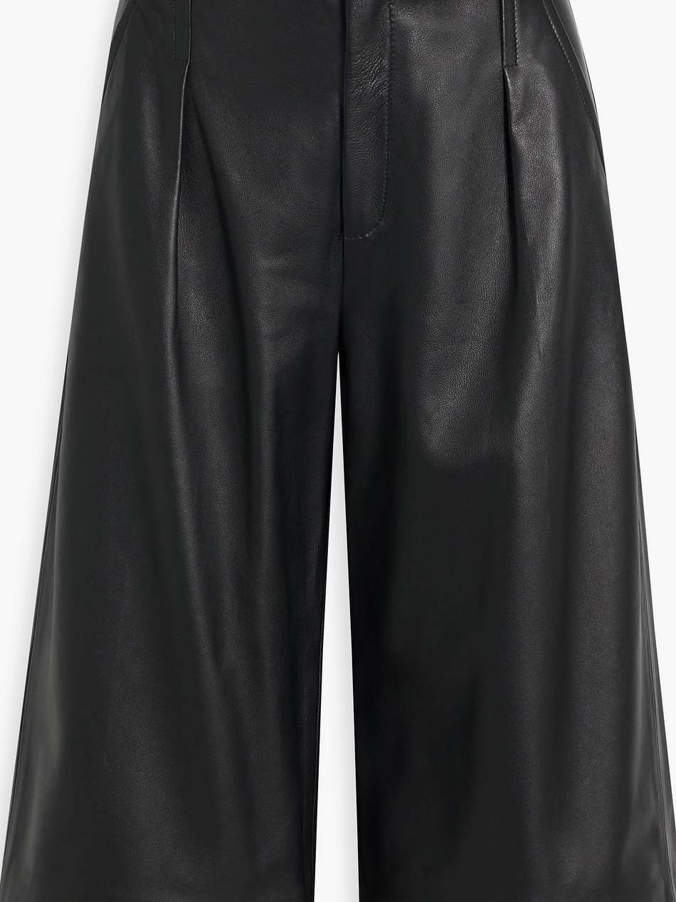 layne pleated leather shorts