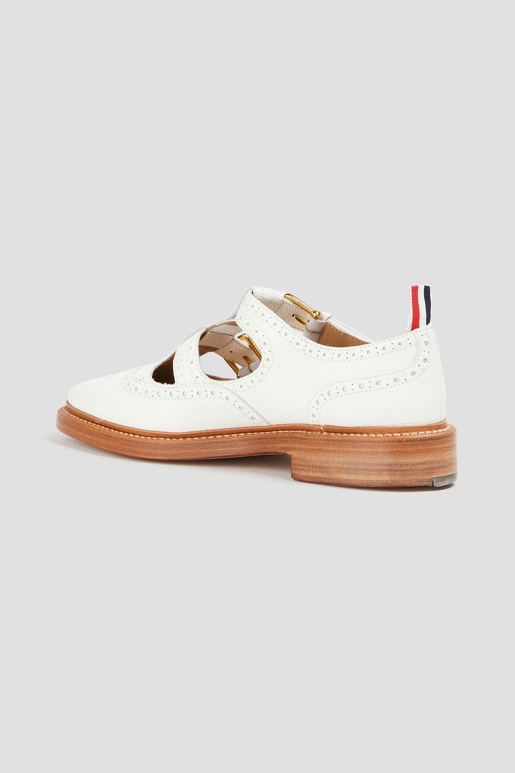 THOM BROWNE حذاء بروغ بفتحات ومصنوع من الجلد المُحبّب