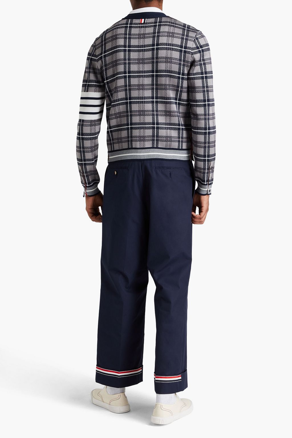 THOM BROWNE 그랑 드 뿌드르 크롭 팬츠