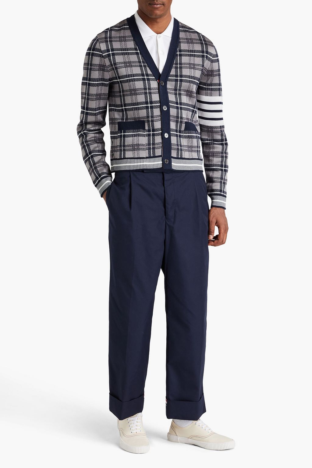 THOM BROWNE 그랑 드 뿌드르 크롭 팬츠
