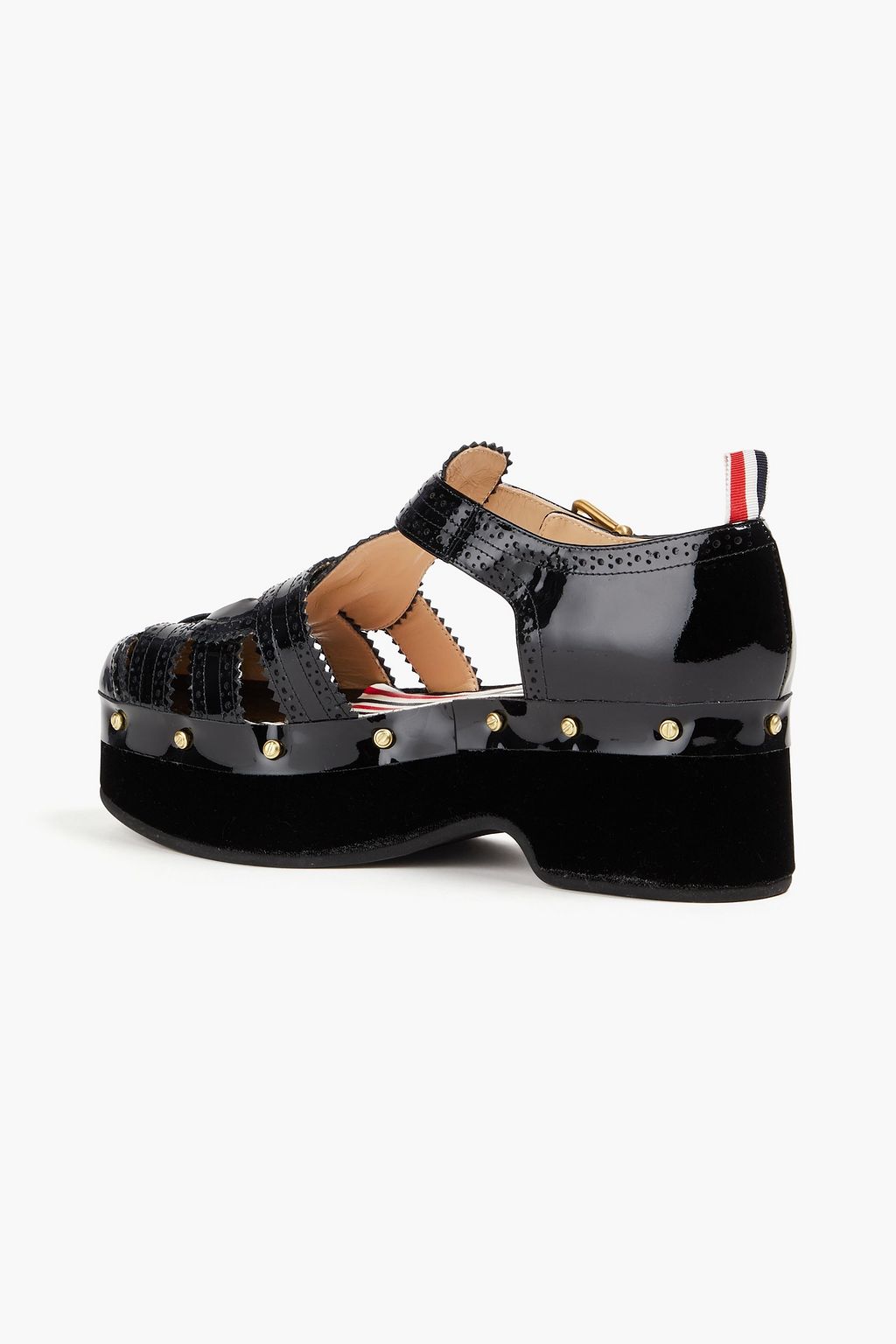THOM BROWNE صندل من الجلد اللامع