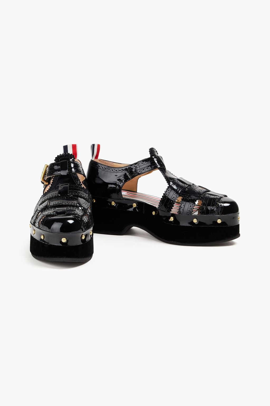 THOM BROWNE صندل من الجلد اللامع