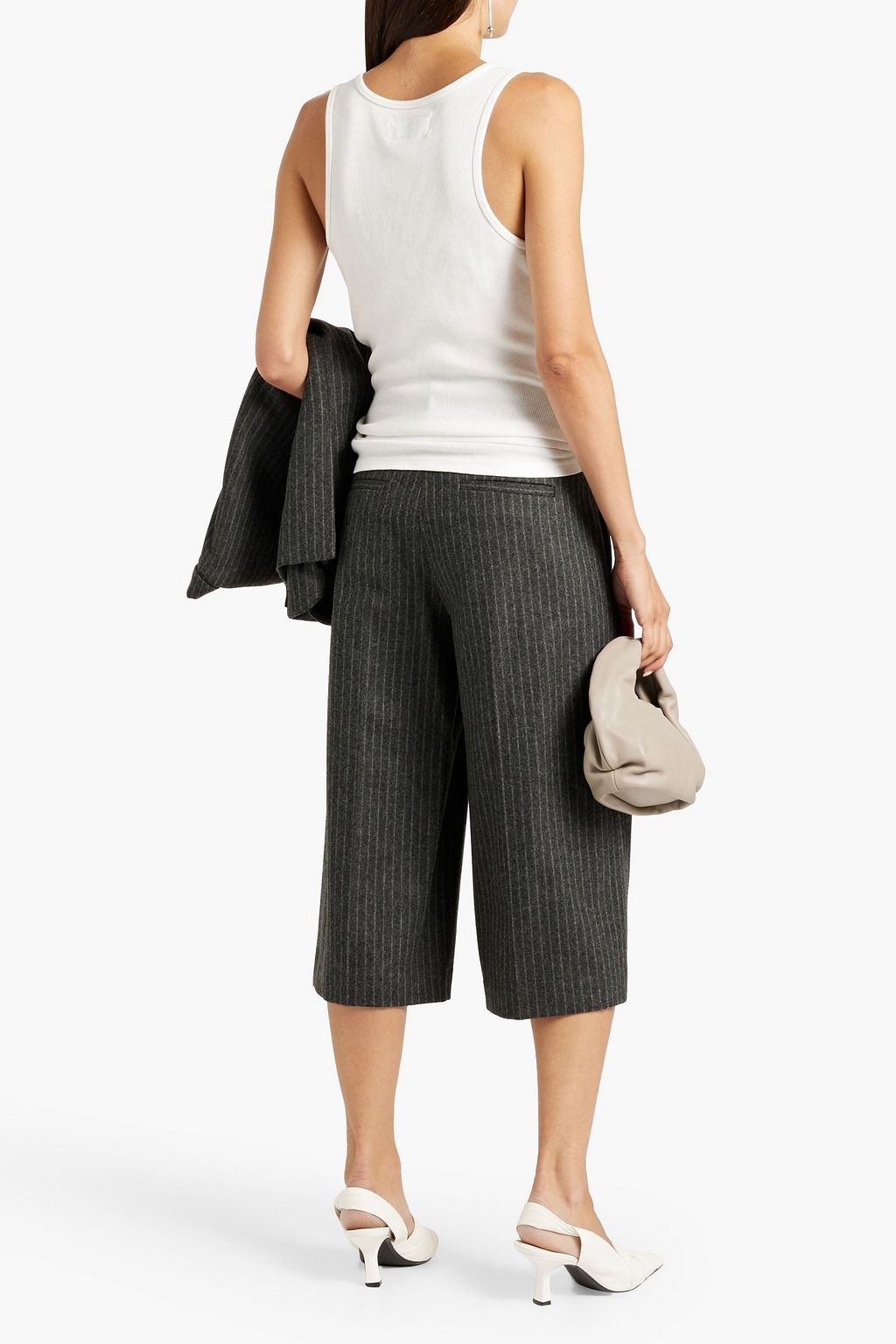 NILI LOTAN Ilford pinstriped wool-felt culottes