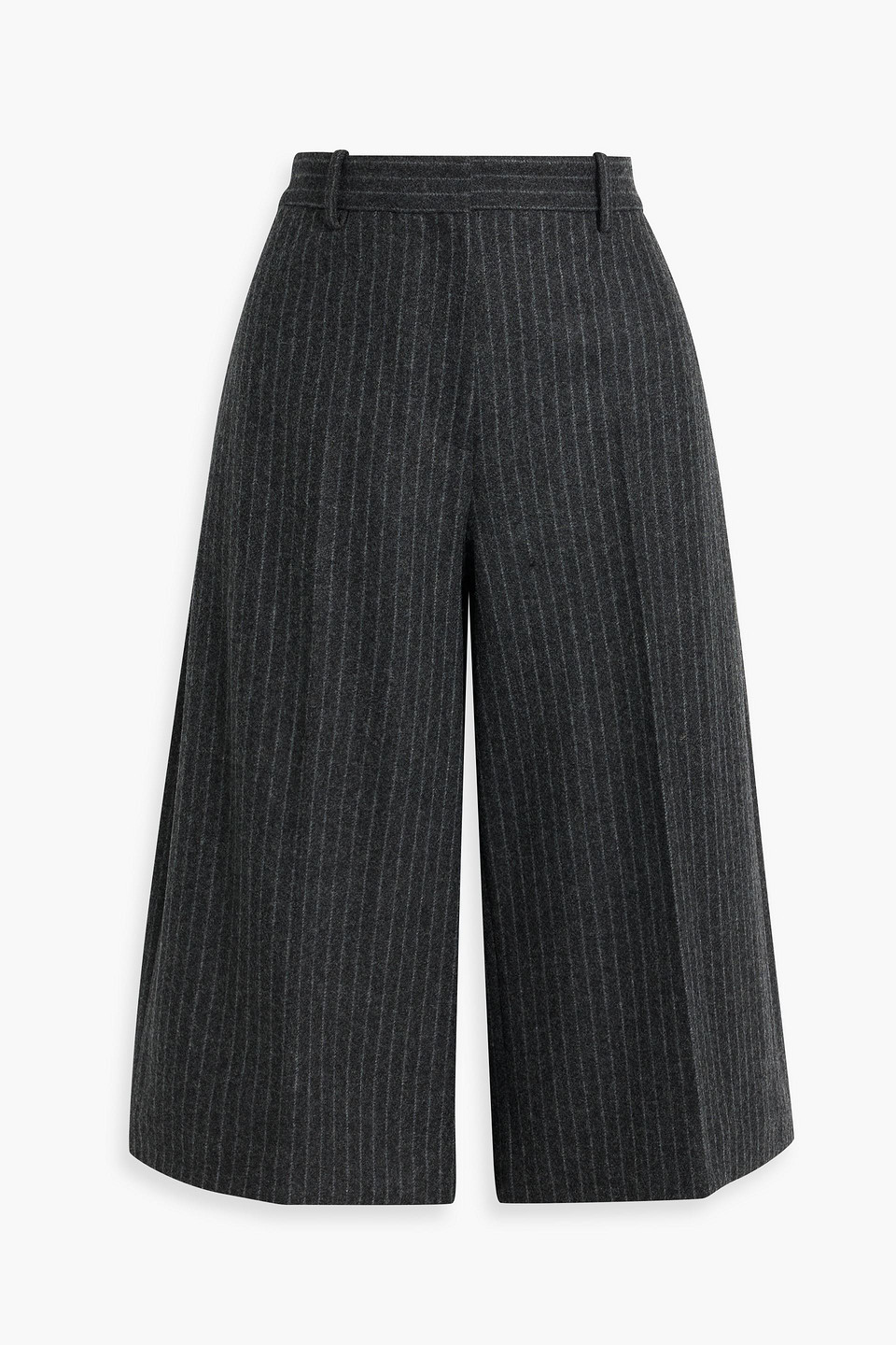 Nili Lotan Ilford Pinstriped Wool-felt Culottes In Charcoal
