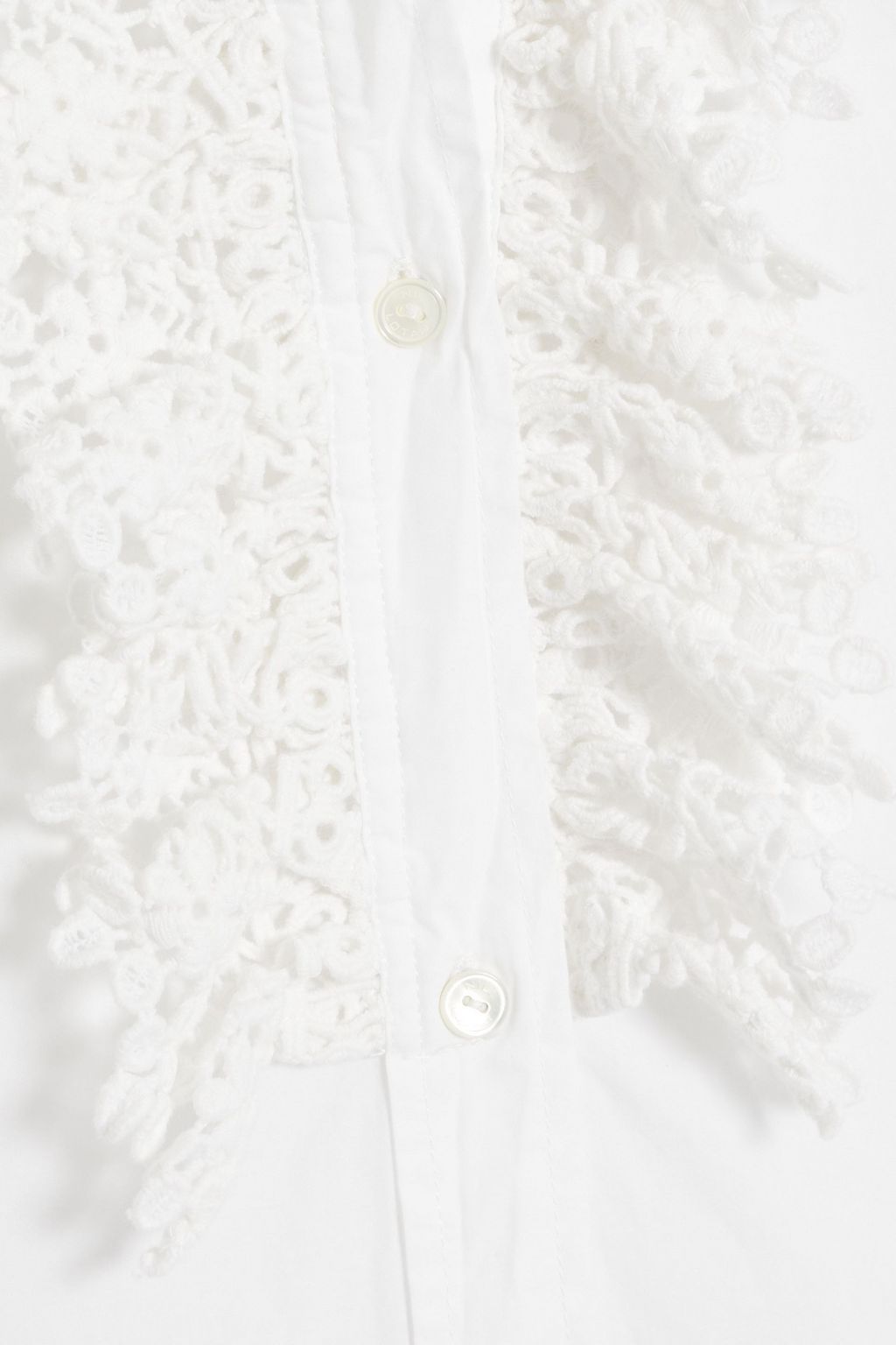 NILI LOTAN Reina crochet-trimmed cotton-poplin shirt
