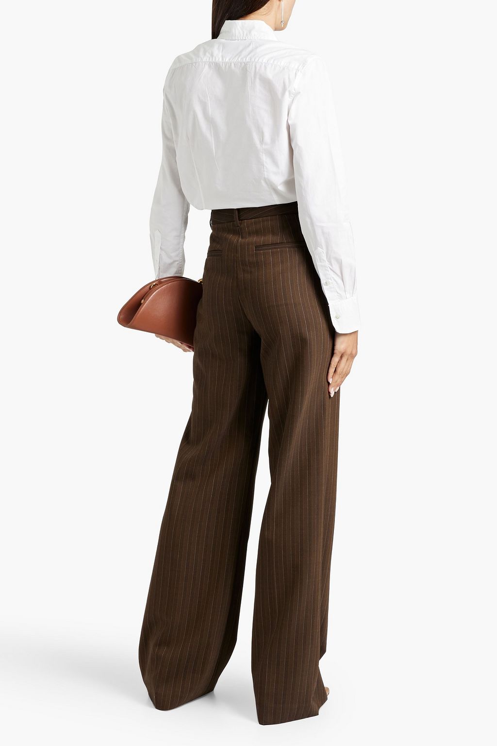 NILI LOTAN Reina crochet-trimmed cotton-poplin shirt