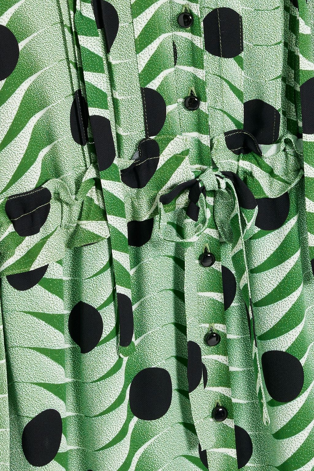 RABANNE Printed crepe mini shirt dress