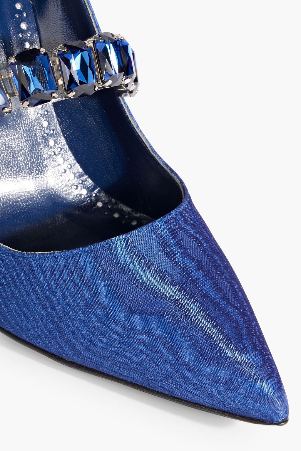 MANOLO BLAHNIK Humiba 105 crystal-embellished moire pumps