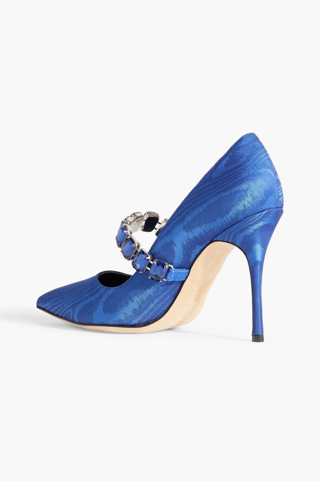 MANOLO BLAHNIK Humiba 105 crystal-embellished moire pumps