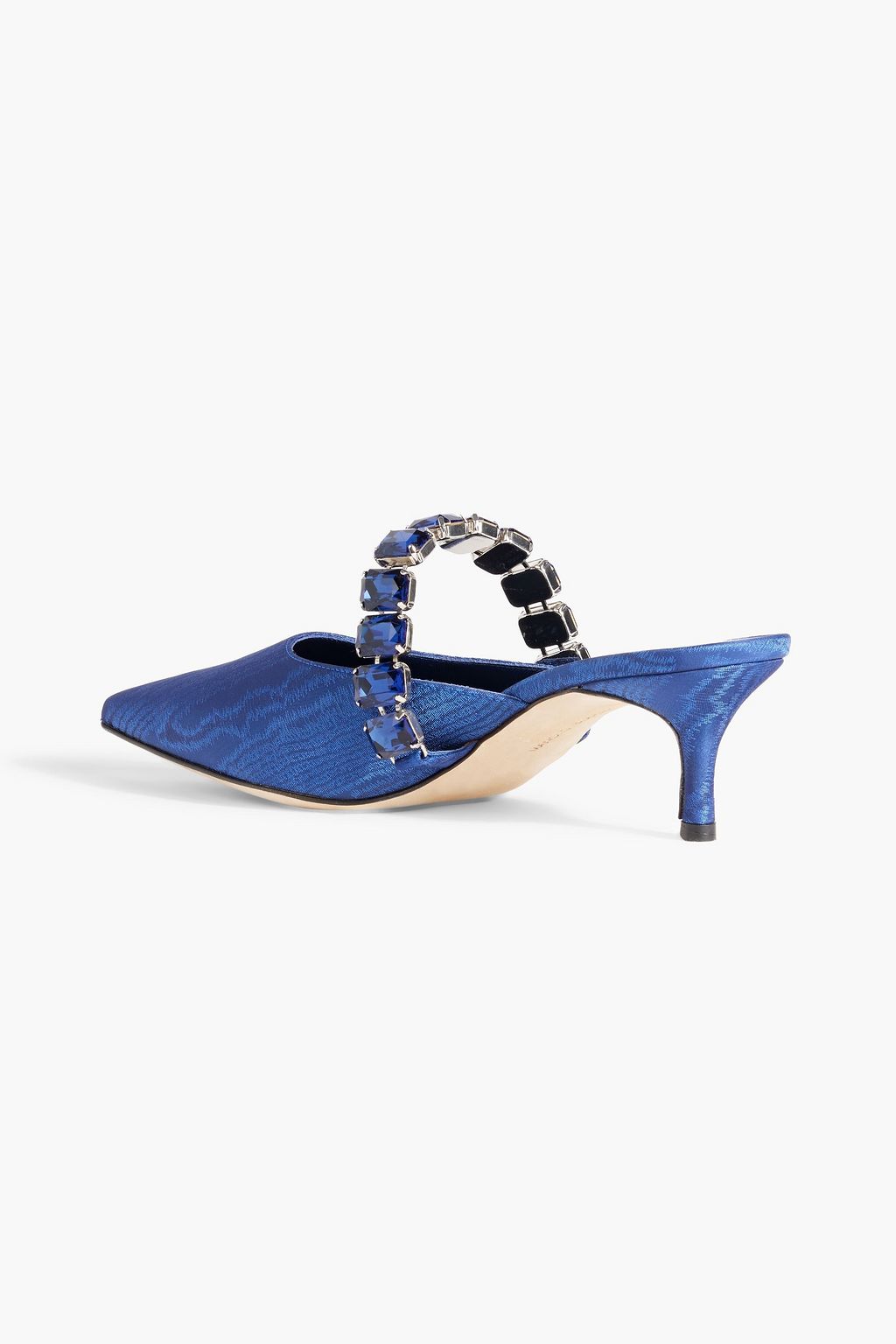 MANOLO BLAHNIK Humibamu 50 crystal-embellished moire mules