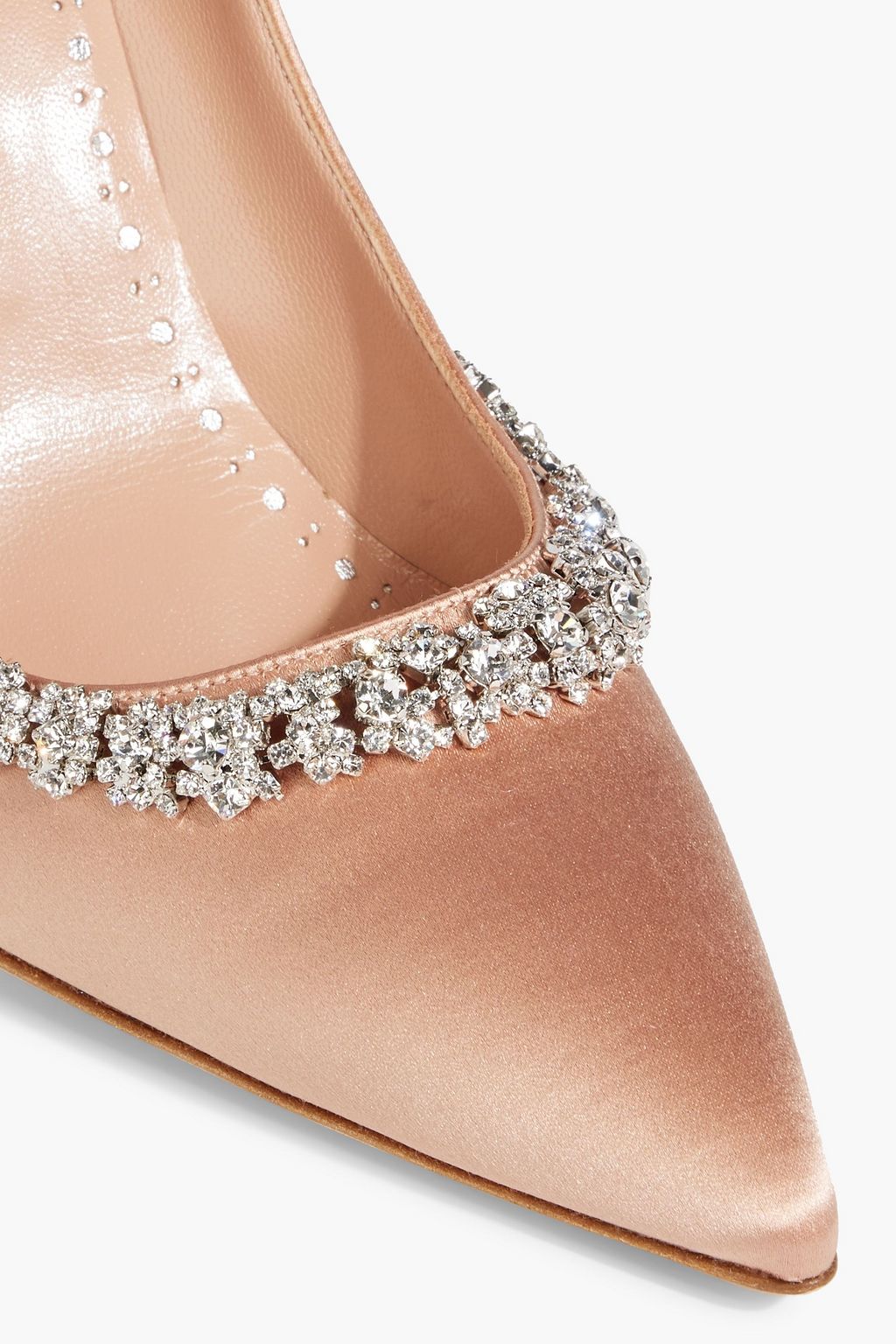 MANOLO BLAHNIK Olarana 105 crystal-embellished satin pumps