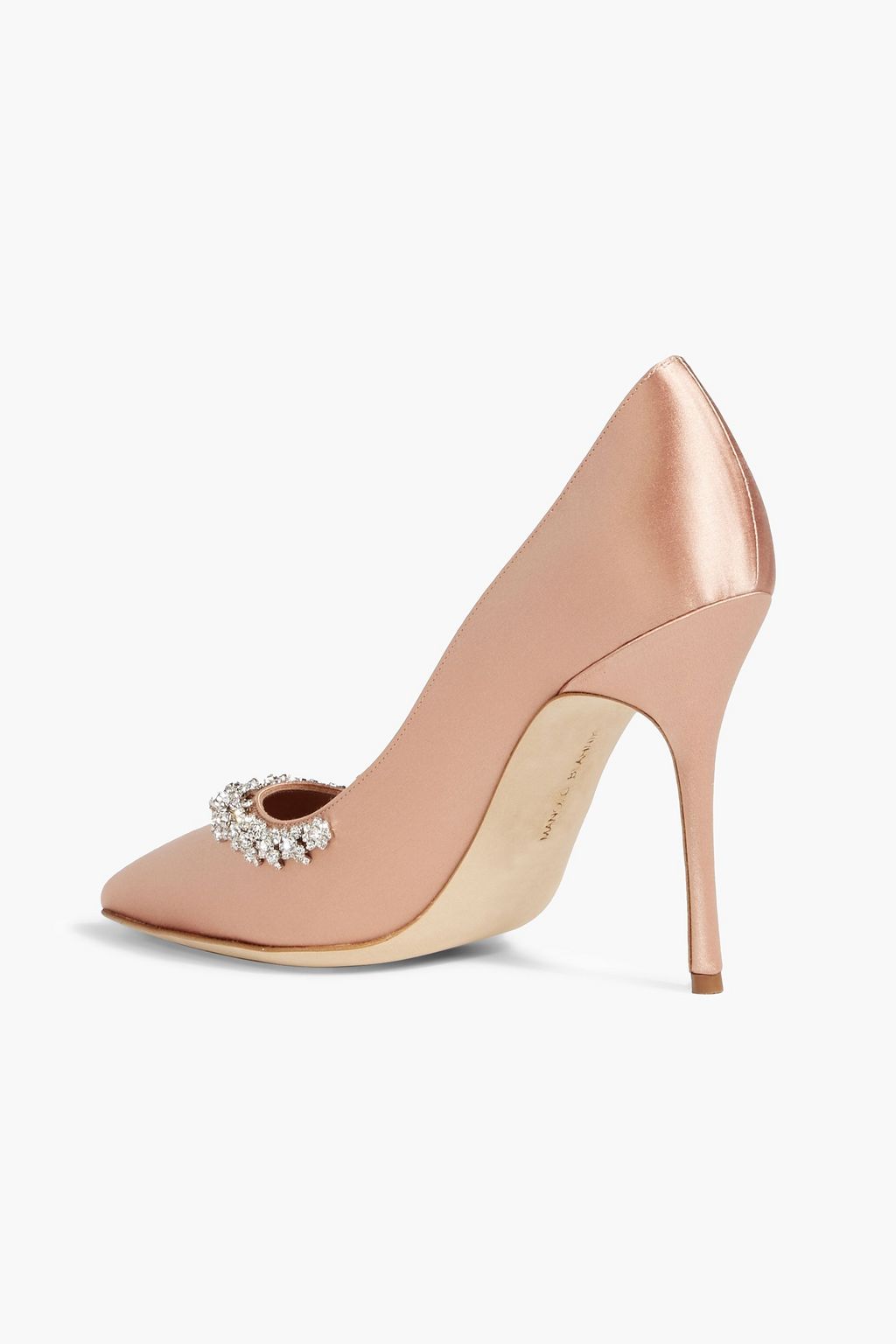MANOLO BLAHNIK Olarana 105 crystal-embellished satin pumps