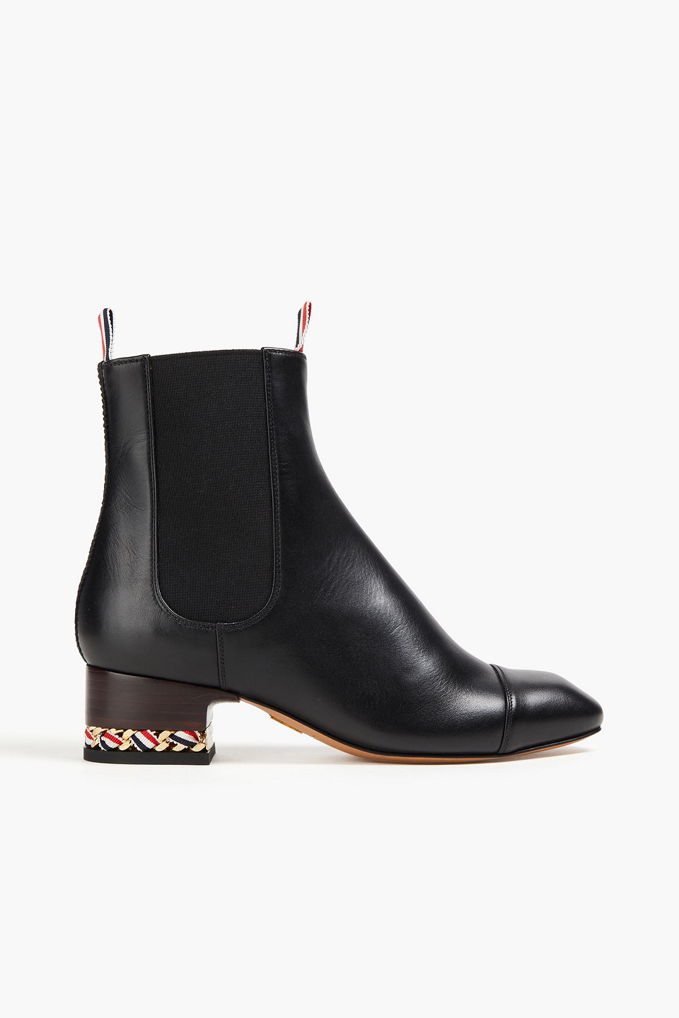 Thom Browne Leather Chelsea Boots In Black