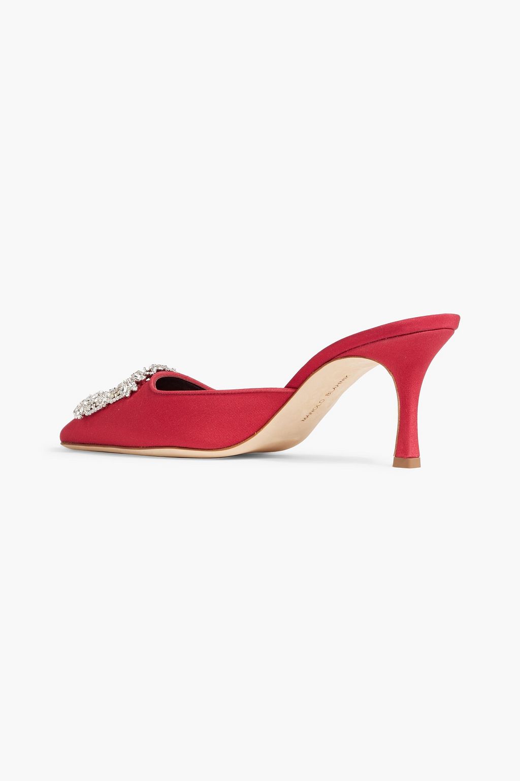 MANOLO BLAHNIK Maysale Jewel 70 crystal-embellished crepe de chine mules