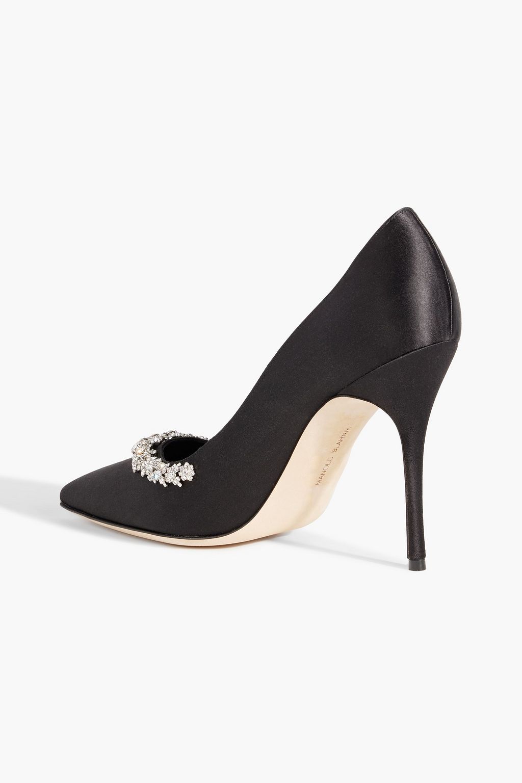 MANOLO BLAHNIK Olarana 105 crystal-embellished satin pumps
