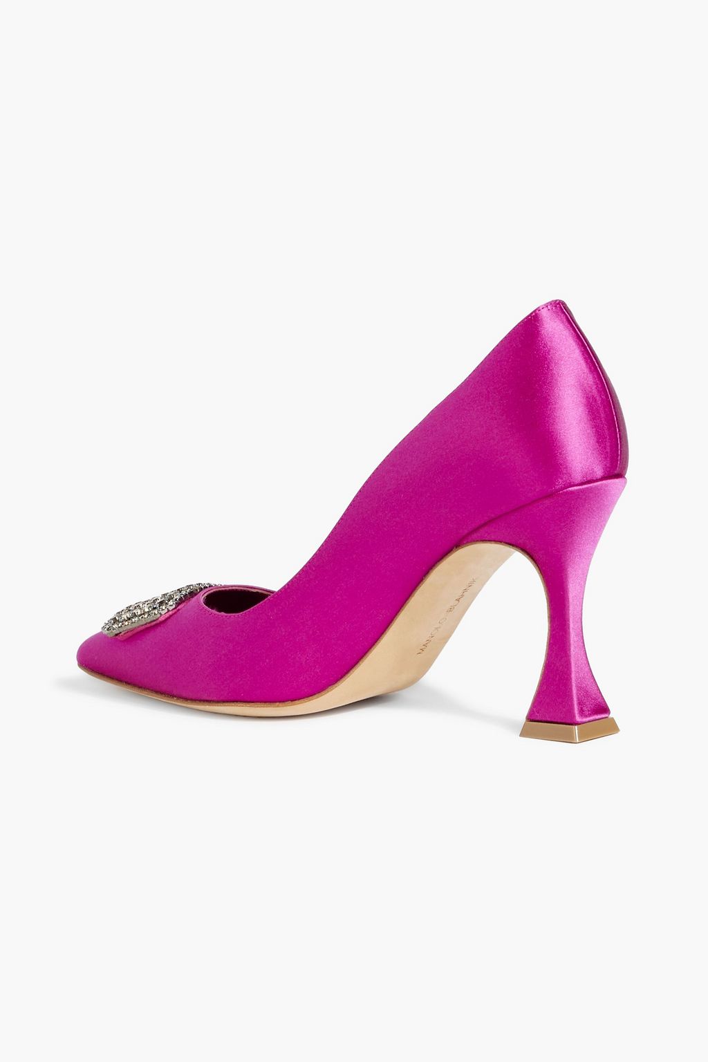 MANOLO BLAHNIK Floritanuhi 90 crystal-embellished satin pumps