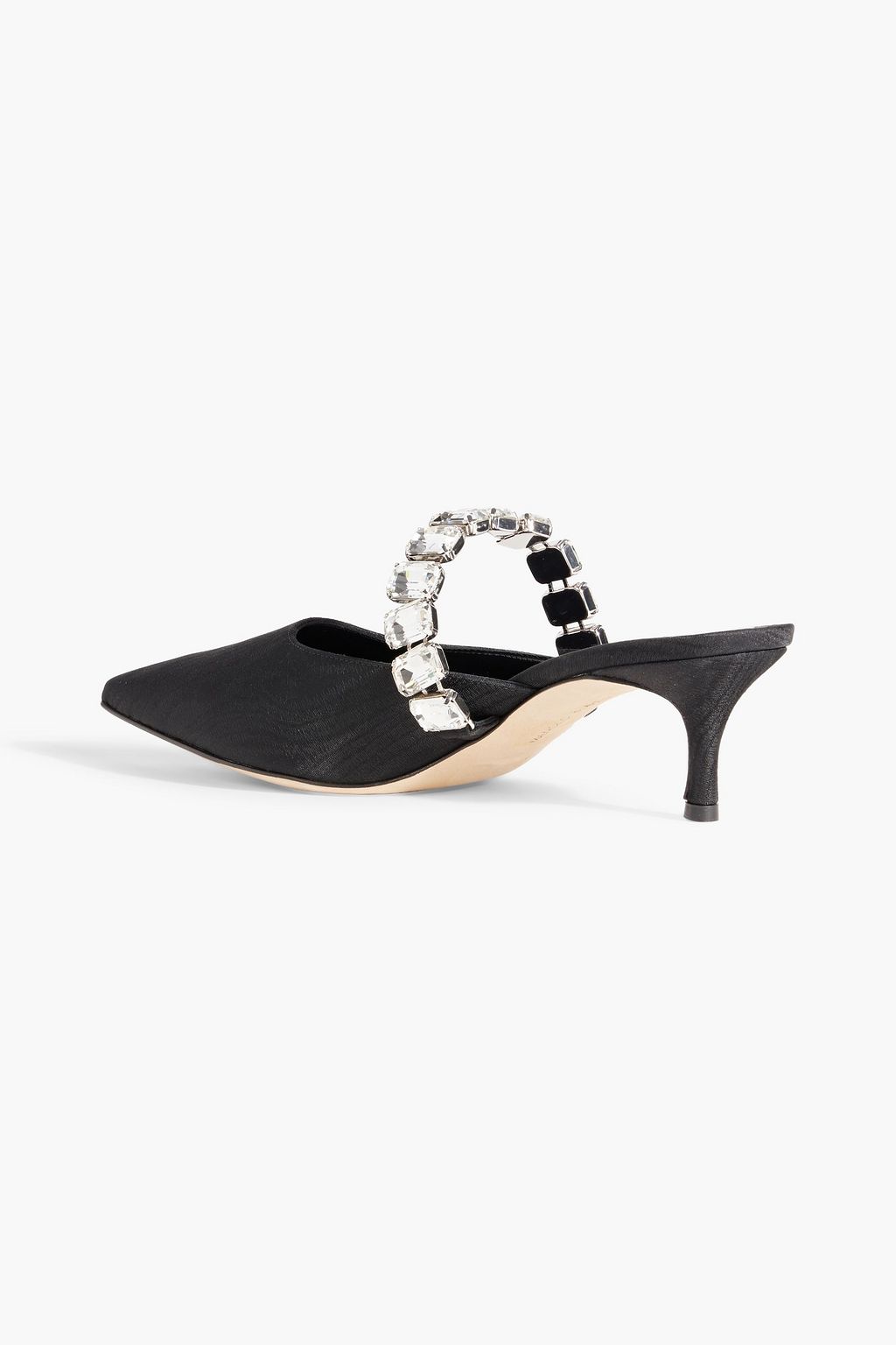 MANOLO BLAHNIK Humibamu 50 crystal-embellished moire mules