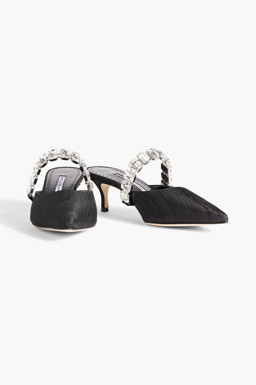 MANOLO BLAHNIK Humibamu 50 crystal-embellished moire mules