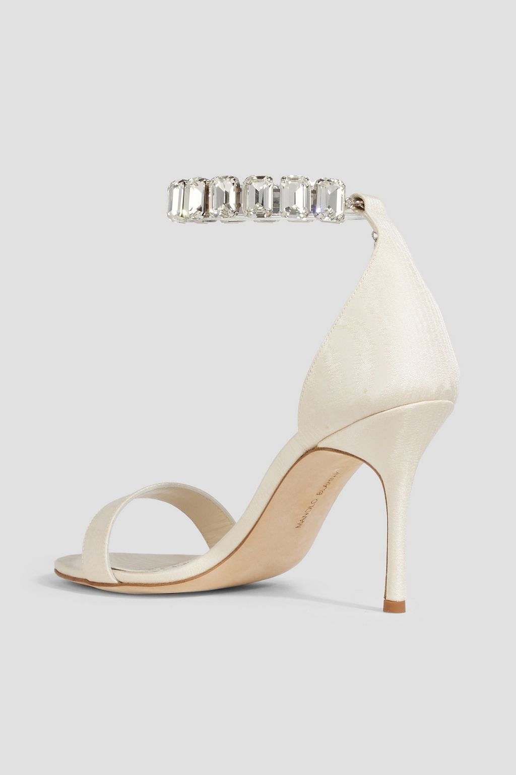 MANOLO BLAHNIK Parhima 90 crystal-embellished moire sandals