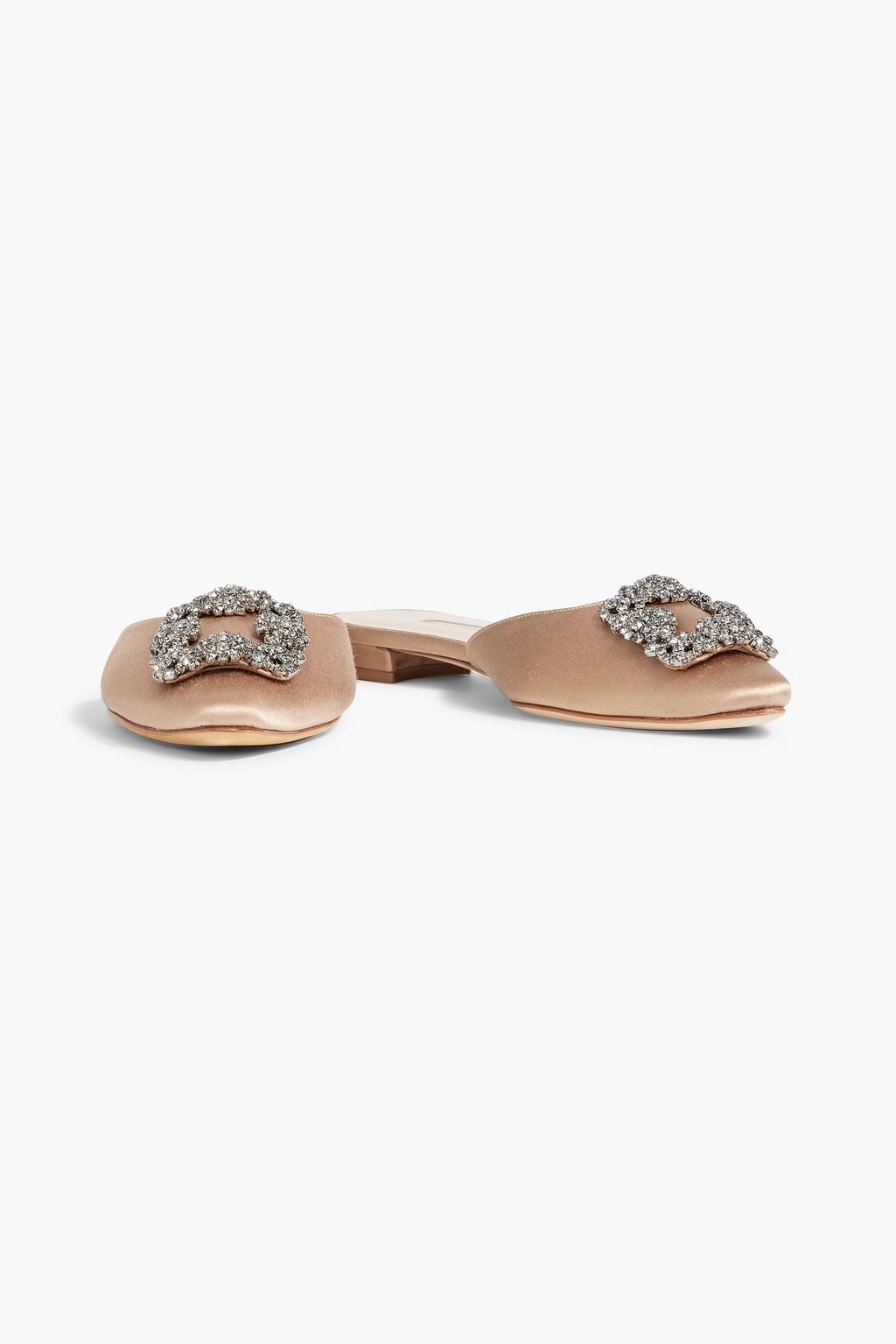 MANOLO BLAHNIK Hangisi crystal-embellished satin mules