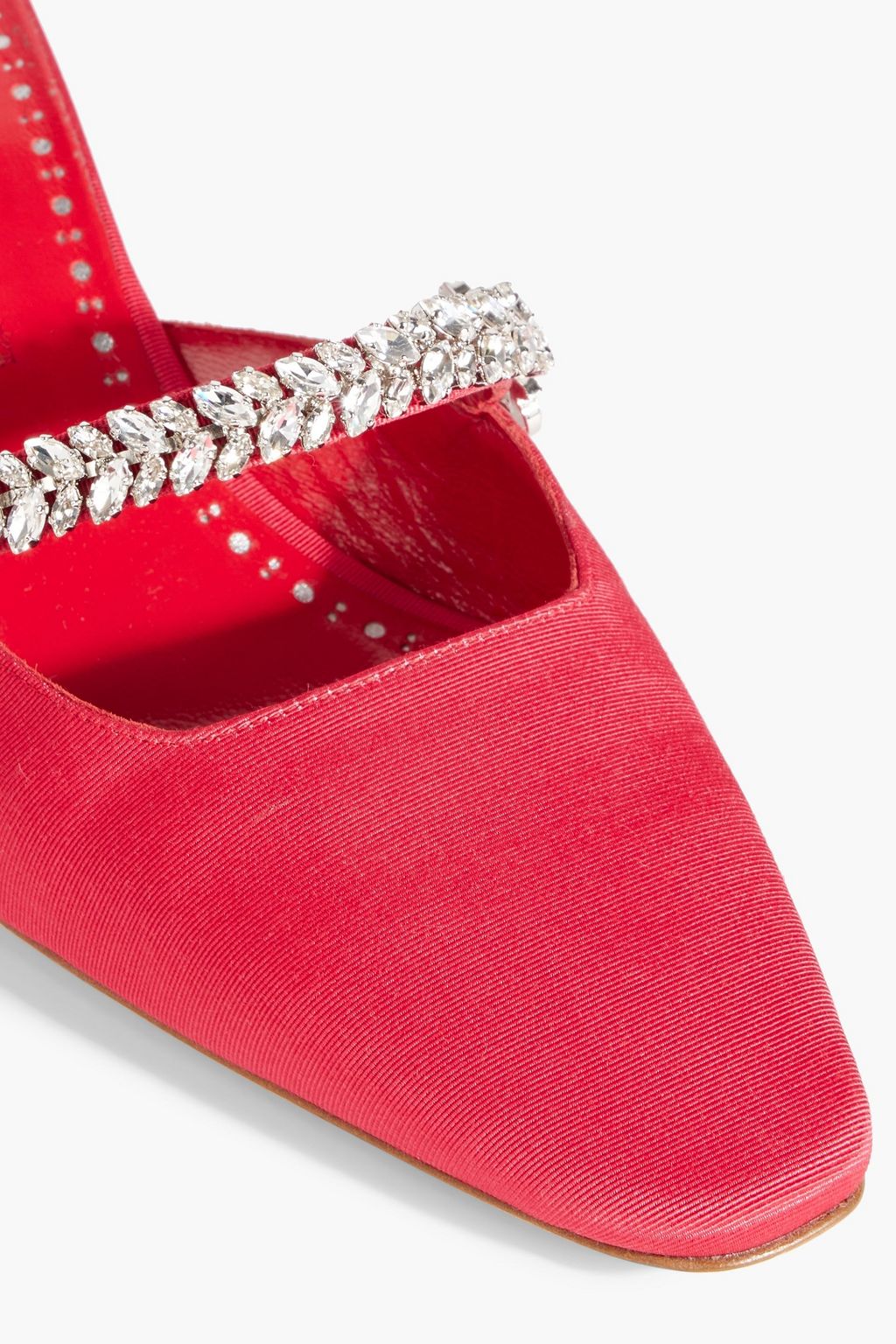 MANOLO BLAHNIK Kanembamu 50 crystal-embellished grosgrain mules