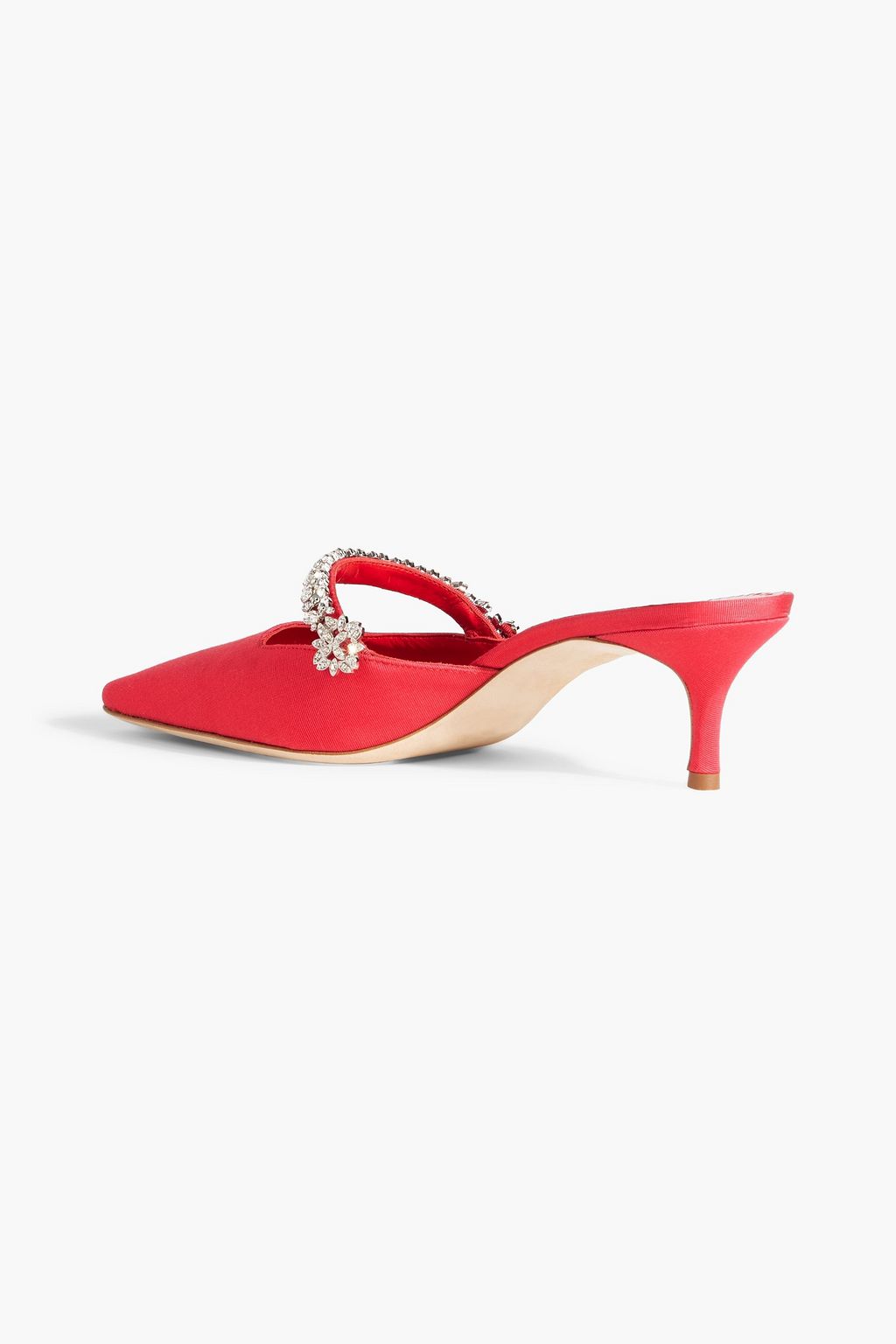 MANOLO BLAHNIK Kanembamu 50 crystal-embellished grosgrain mules