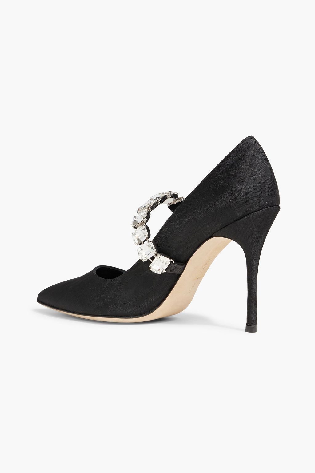 MANOLO BLAHNIK Humiba 105 crystal-embellished moire pumps