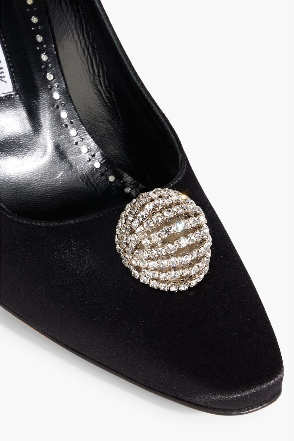 MANOLO BLAHNIK Elbolita 90 crystal-embellished satin pumps