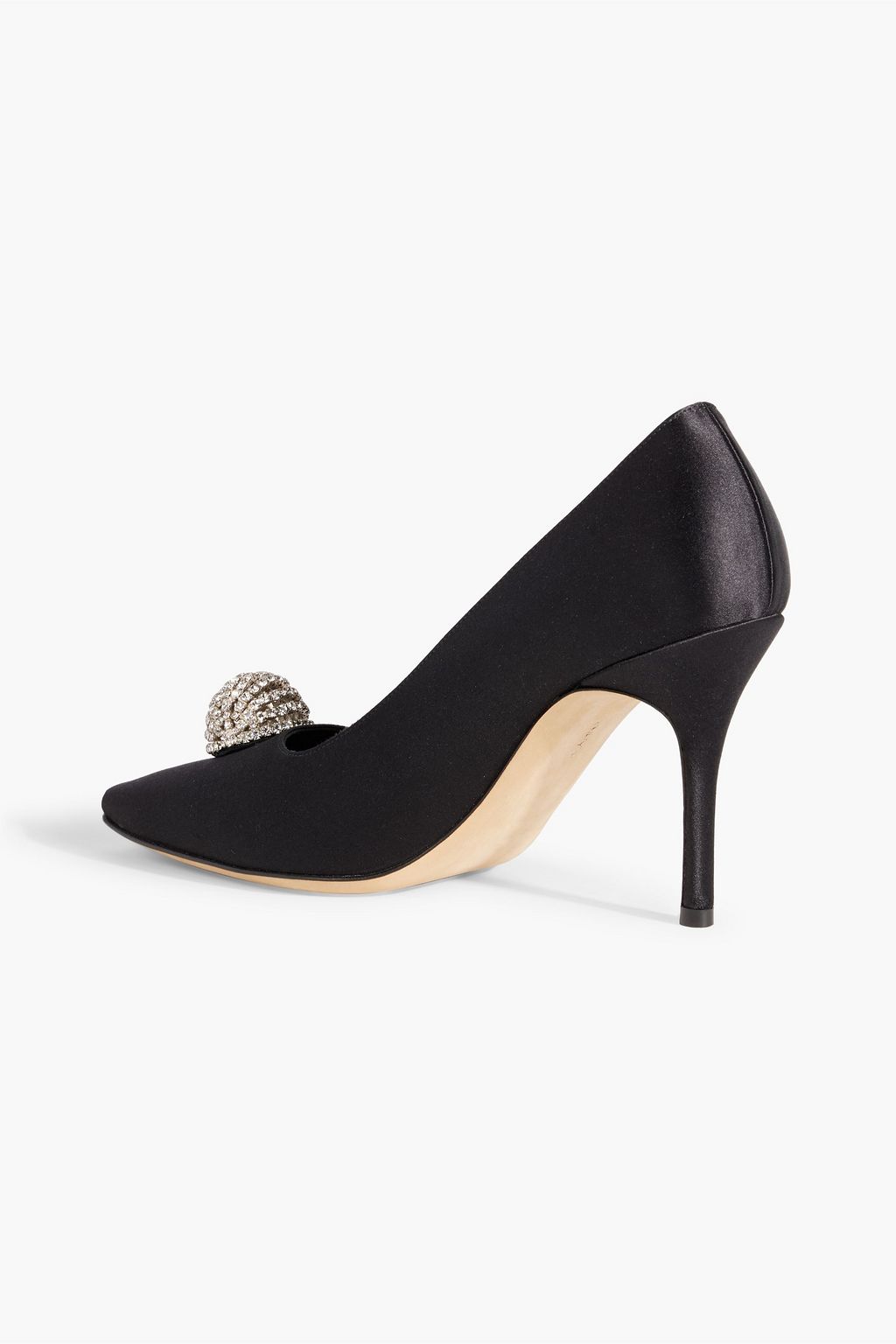 MANOLO BLAHNIK Elbolita 90 crystal-embellished satin pumps