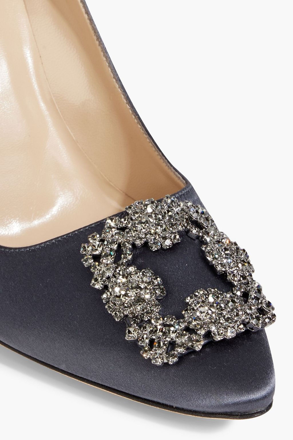 MANOLO BLAHNIK Hangisi 105 crystal-embellished satin pumps
