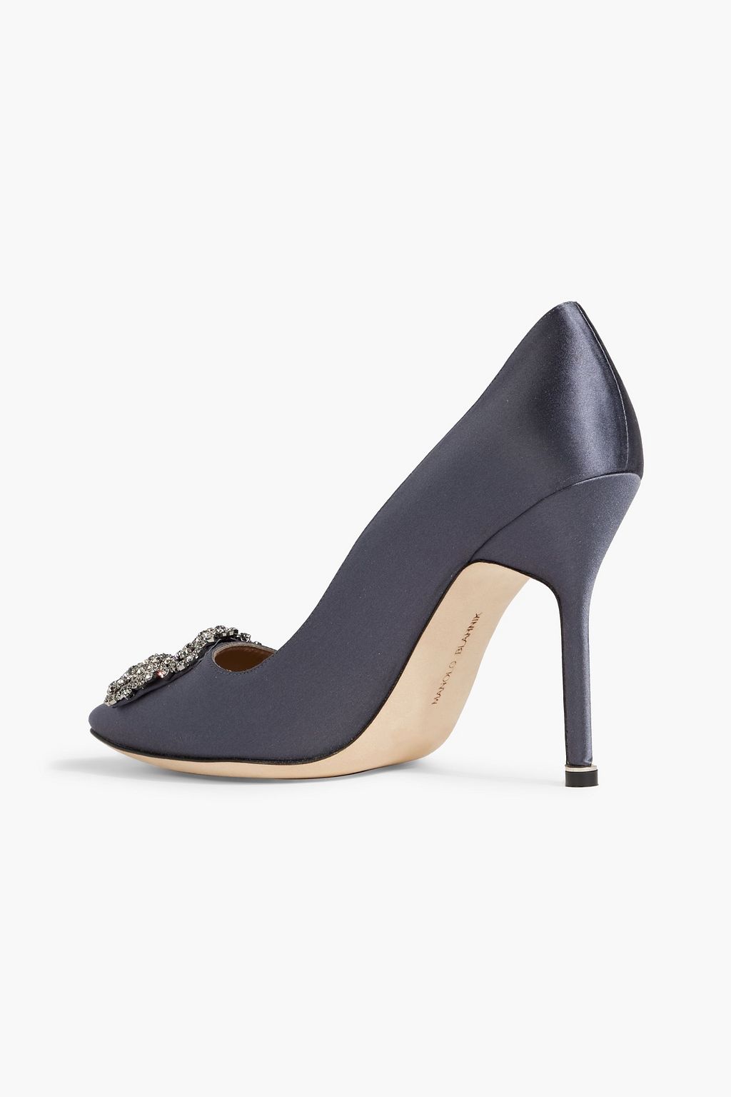 MANOLO BLAHNIK Hangisi 105 crystal-embellished satin pumps