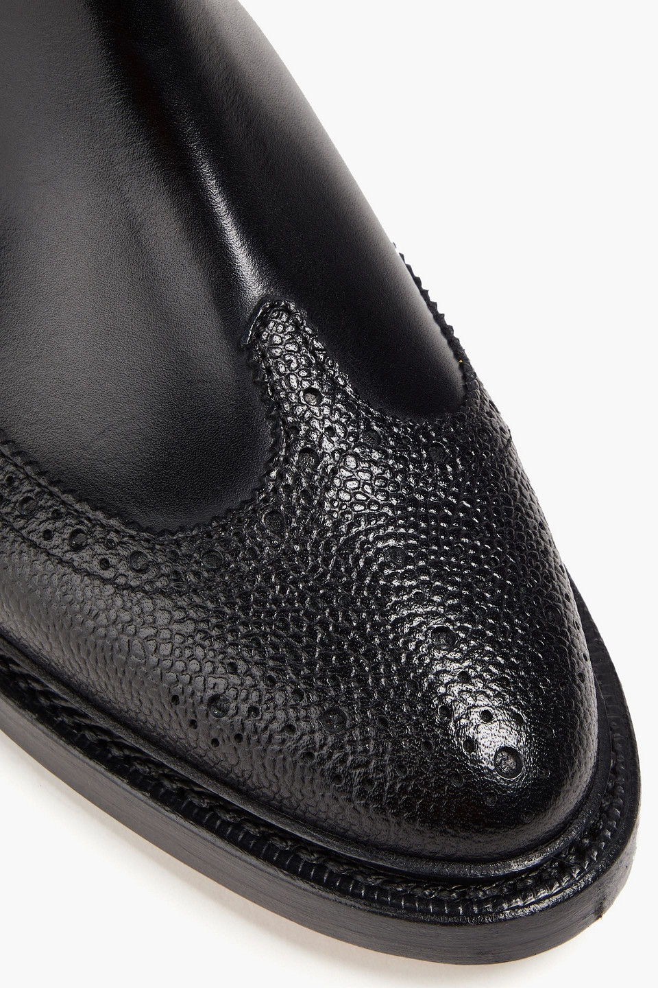 Thom Browne Wingtip Equestrian-style Boots In Black