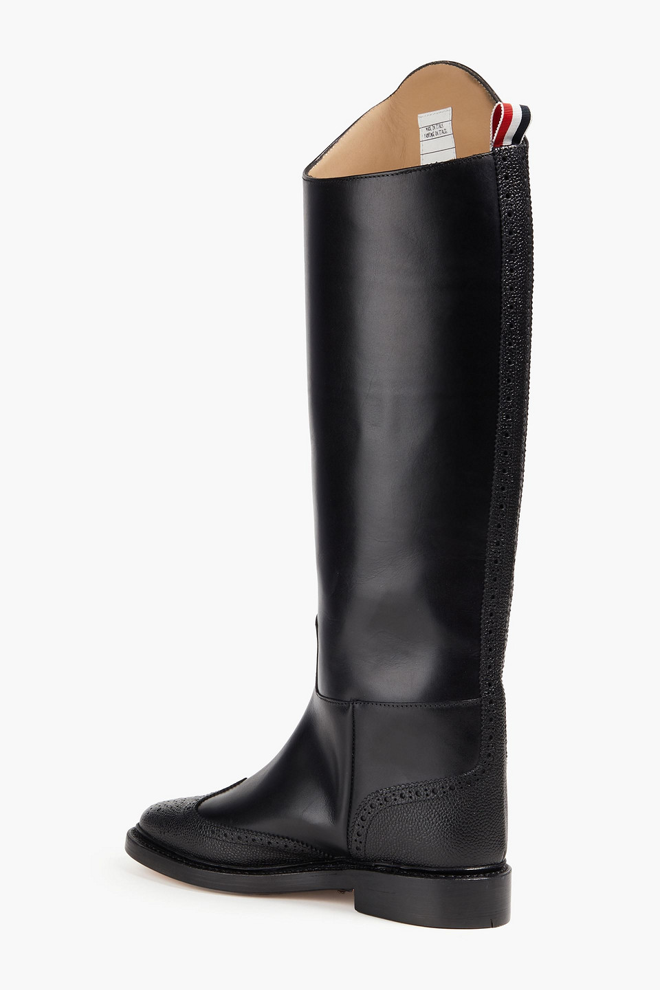 Thom Browne Wingtip Equestrian-style Boots In Black