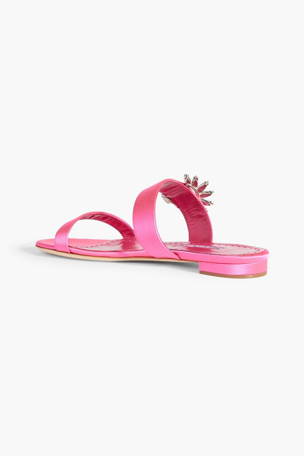 MANOLO BLAHNIK Chivela crystal-embellished satin sandals